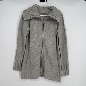 Smartwool Womens Full Zip Cableknit Merino Wool Sweater Jacket Fisherman Size M